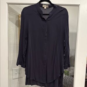 Cloth & Stone Blue Button Down Tunic with Relaxed Fit